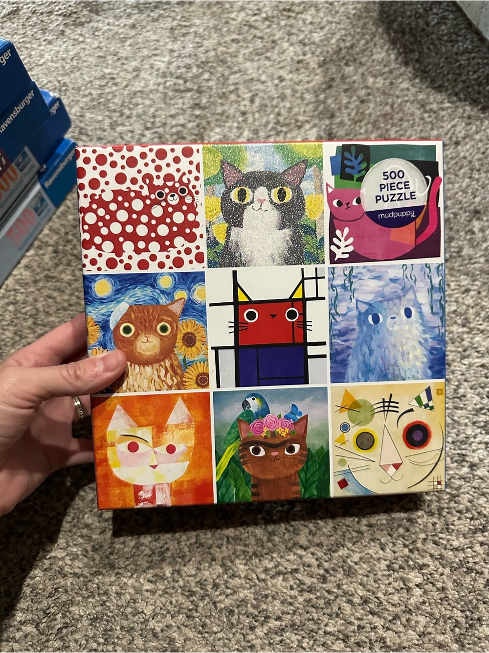 mudpuppy Colorful Cats 500-Piece Puzzle - Multicolor Art Grid